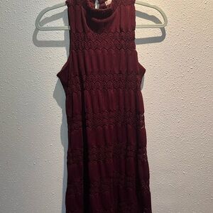 Halo Burgundy Textured Mini Dress